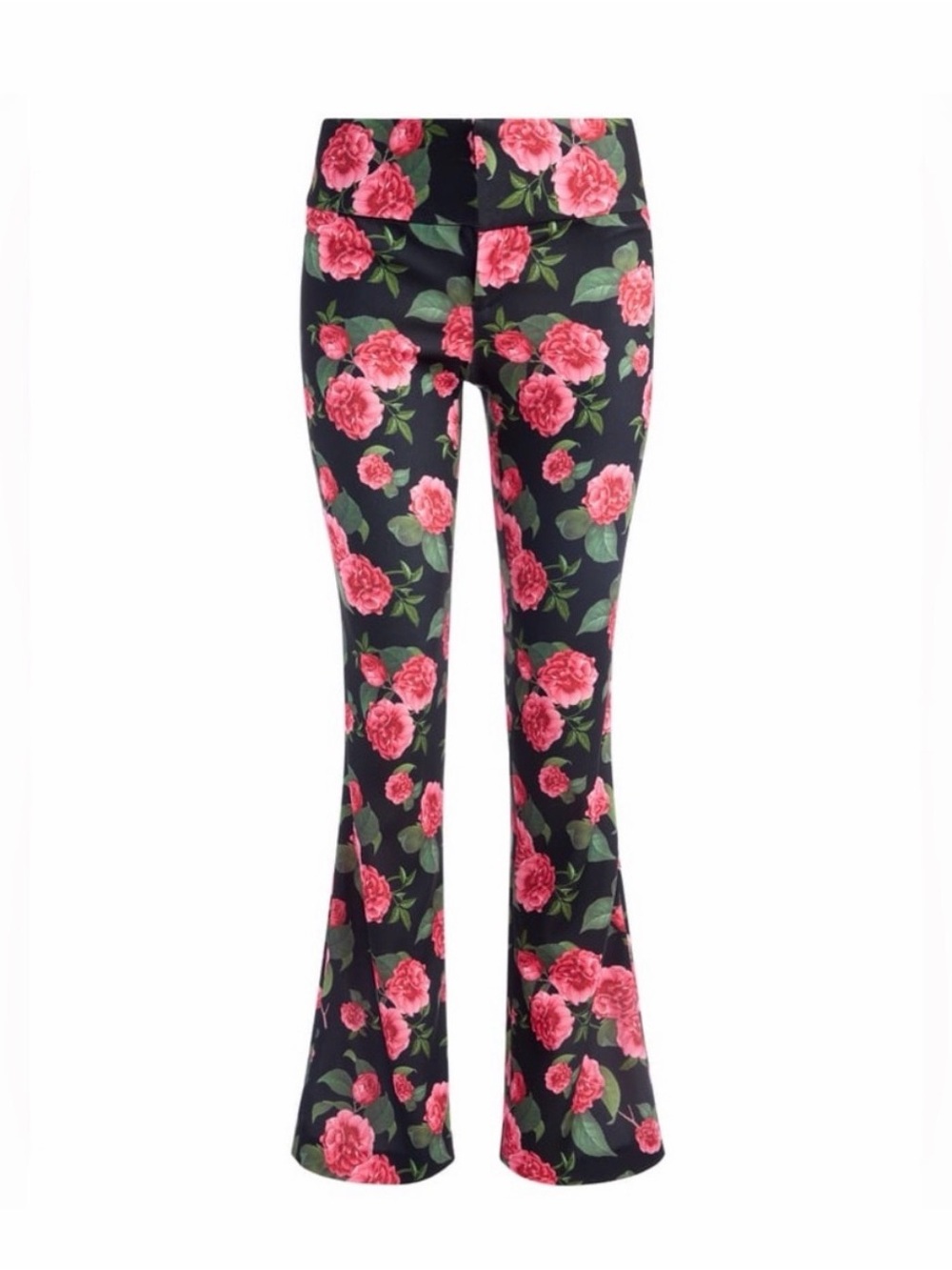 NWT- Alice + Olivia Cheri Floral Black Red Bootcut Pant Size 2